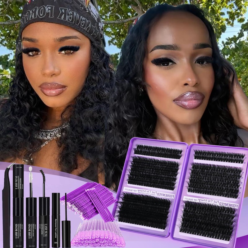 DIY Lash Extension Kit 560Pcs 180D+280D Thick Lash Clusters D