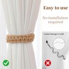 SWJLR Curtain Tiebacks 4 Pack Yellow Woven Curtain Holdbacks for