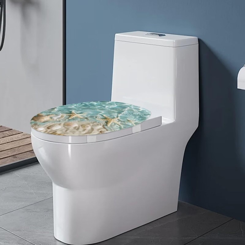 Flashideas Starfish Shell Toilet Lid Cover Soft Plush Seat Bathroom