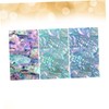FRCOLOR 3pcs Flexible Natural Shell Paper Nail Art Stickers for