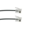 CablesAndKits RJ11 Straight Modular Telephone Cable, Silver, 7ft, 6P/4C Connect