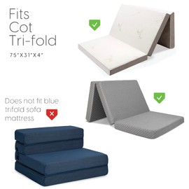 Milliard Carry Case Tri-Fold Mattress 4 inch Cot 75" x 31" x 4" Mattress (DOES NOT FIT 6 INCH) Carry Case Size: 31" X 25" X 12"