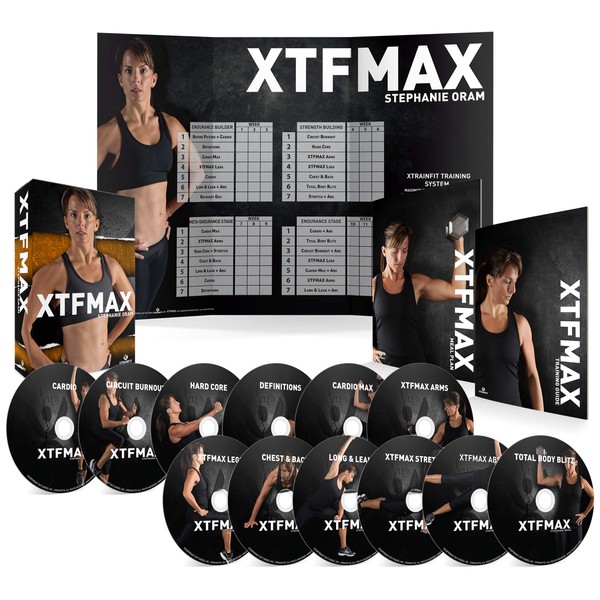 XTFMAX: 90 Day DVD Workout Program with 12 Exercise Videos + Training Calendar & Fitness Guide and Nutrition Plan by X-TrainFit [DVD]