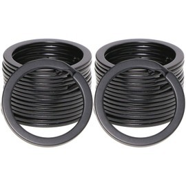 Shapenty Small Round Metal Flat Split Key Ring Chain Keyring for Home Office Car Keys Name Tag Dog Collar Leash DIY Attachment, 16PCS (Black, 1.2Inch)