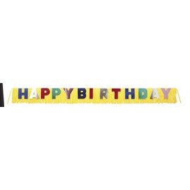 Giant Birthday Fringe Banner (1 Pc) - 9.5 ft Long - Easy Assembly - Durable & Festive Decor for All Ages - Perfect for Celebrations