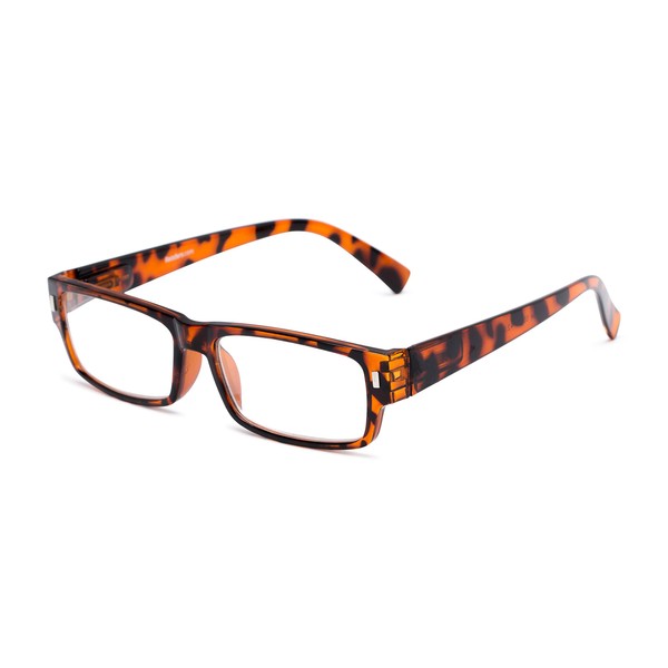 Rectangle Reading Glasses in Brown Tortoise by Readers.com | The Althorpe | +1.75