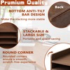 PROLEE Wooden Paper Tray Organizer for Desk,Stackable Paper Holder and