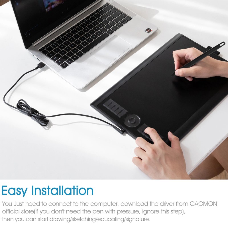 GAOMON M10K PRO Graphic Drawing Tablet Art Painting Board 60°