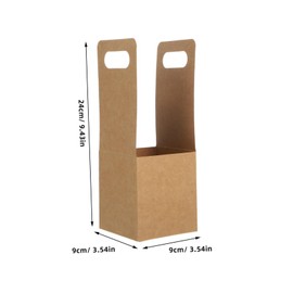 EXHUMKY Pack of 10 Cup Holders, Coffee Cup Holders, Single Cups, Cardboard Cup Holders for Cold Drinks, Paper Cup Holder, Drink Cup Holder, Coffee Cup Carrier, Paper, Brown