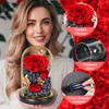 TERRALYX Preserved Roses in Glass Dome,Eternal Rose & Peony with