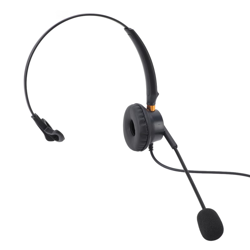 Telephone Headset with Noise Cancelling Microphone Black USB Corded Single