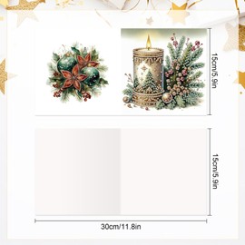 Focart Diamond Painting Greeting Card Kit, Special Shaped Diamonds Painting, DIY Handcraft for Relatives and Friends with Wishes,Unique Design Crafting for Birthday or Holiday Cards