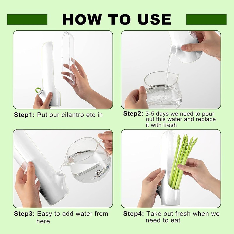 Ristpal 3Pack Herb Saver for Refrigerator for Cilantro, Parsley, Asparagus,