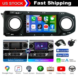 Android 13 Car Radio Stereo For Toyota Tacoma 16-21 Wireless CarPlay GPS Player
