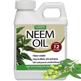 HARRIS Neem Oil Cold Pressed Water Soluble Concentrate, Makes 12 Gallons, 8oz