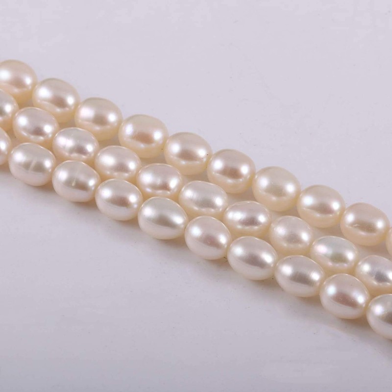Perlas de agua dulce naturales, abalorio ovaladas de 38 cm,