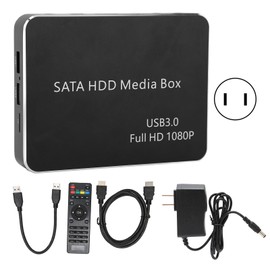 2.5 Inch HD Media Box U Disk Memory Card 4K HD Video Player for Video Music Pictures 110‑240VUS Plug