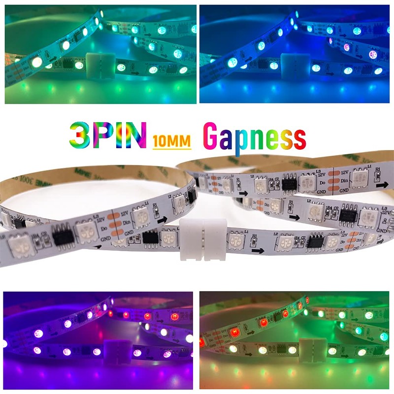 FSJEE 3 Pin LED Strip Connector Kit, Include LED Corner