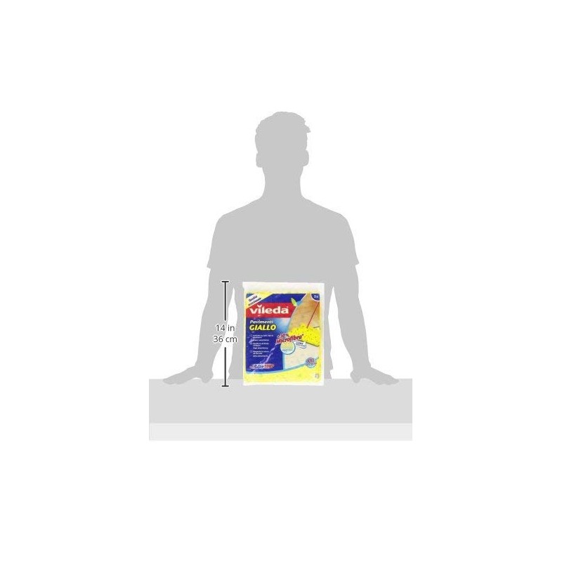 Vileda Floor Cloth, Yellow, Pack of 2