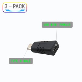 ZJKJHJY Type-C Male to Mini USB Female Adapter [5 Pack]