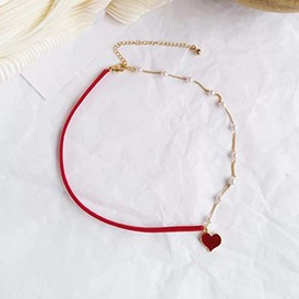 Avance Women's Necklace Heart Pearl Chain Choker