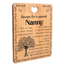 Nanny Gifts, Nanny Birthday Gifts, Natural Bamboo Cutting Board, Nanny Christmas Gifts, Kitchen Gifts, Grandma Gifts from Grandchildren, Christmas Gifts for Nanny, Grandma Christmas Gifts