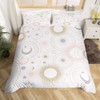 Stars and Moon Kids Duvet Cover Set Full Size,Pink Golden