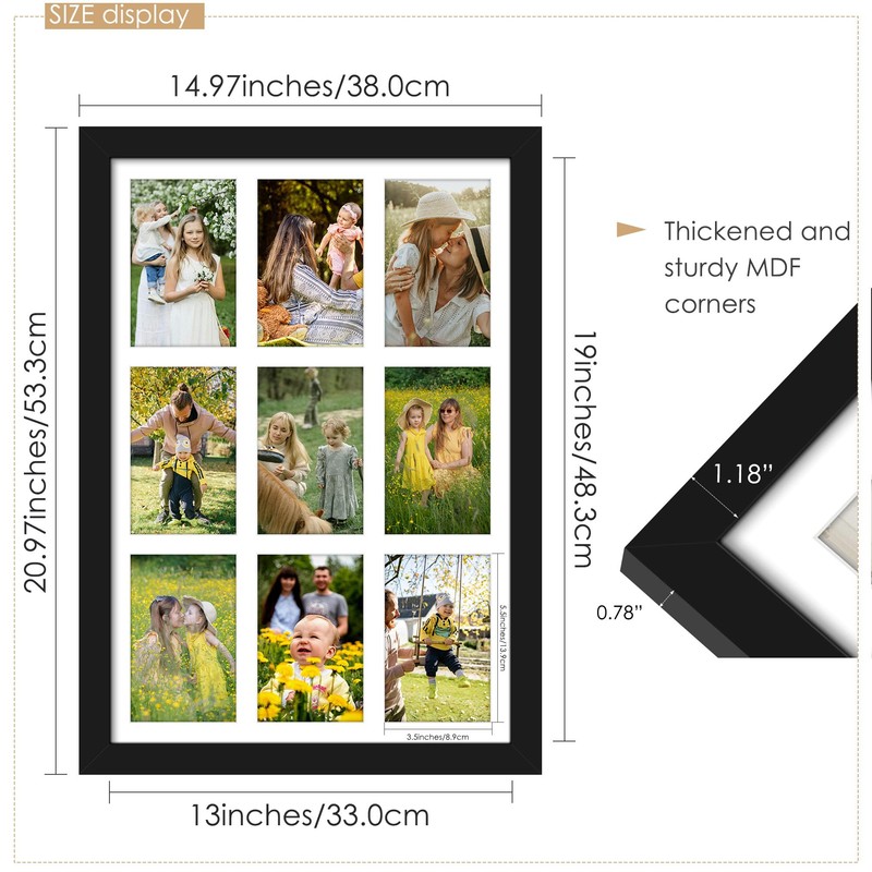 DUENPY 13x19 Collage Picture Frame 4x6 Picture Frames Collage Wall