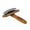 Bamboo Groom Slicker Brush with Stainless Steel Pins for Pets,