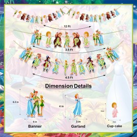 Petr Pan Theme Birthday Party Supplies – Neverland Adventure Decorations for Kids – Fun Pirate & Fairy Tale Party Set for Boys and Girls