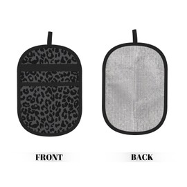 Black Leopard Cheetah Pet Hair Remover Glove for Dogs Cats, Reusable Mitt
