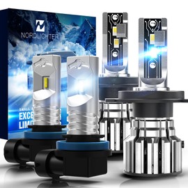 H4 9003 Bulbs + H11 H8 H9 Fog Light Combos, Pack of 4