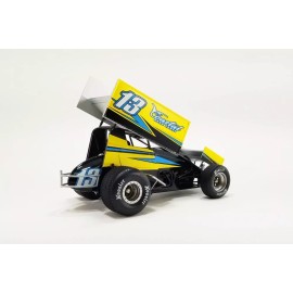 ModelToyCars 2022 Winged Sprint Car, #13 Justin Peck - Acme A1822007 - 1/18 Scale Diecast Car