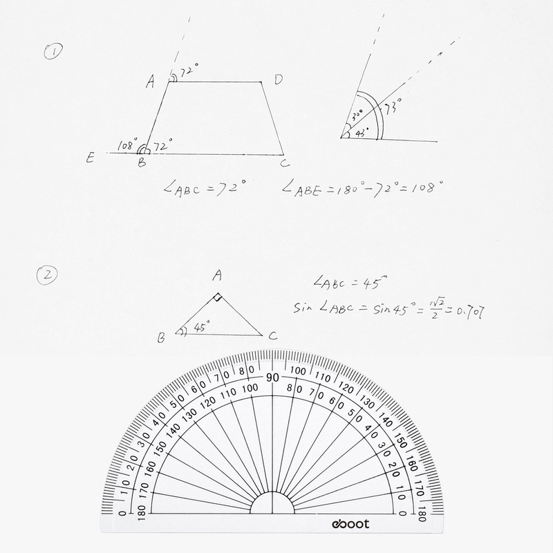 EBOOT 50 Pcs Math Protractors Plastic Protractor 180 Degrees, 4