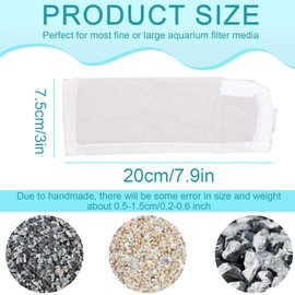 BOXOB Pack of 10 Aquarium Filter Media Bags, 100 Micron Extra Fine Filter Mesh Bags for Aquariums with Plastic Zipper for Activated Carbon Resin (20 x 7.5 cm)