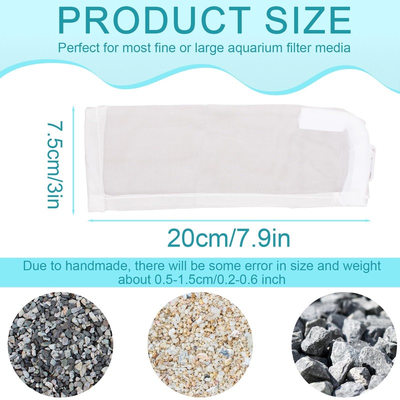 BOXOB Pack of 10 Aquarium Filter Media Bags, 100 Micron