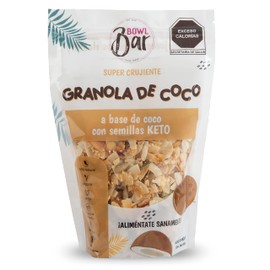 BOWL BAR | Granola De Coco 100% natural, vegana, Keto, sin gluten y sin conservadores. Endulzada con miel de agave. 300gr