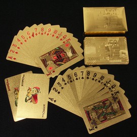 RedBeryl Gold Plastic Playing Cards with Exclusive Case (Gold Euro)