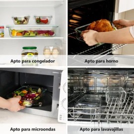 Refractario Bandeja Para Hornear 2.2l Y 2contenedores 370ml