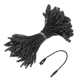 sourcing map Cotton Hang Tag String Snap Lock Pins Loop Price Tag Fastener Plastic Tags Ties Black 3.2 Inch Pack of 100
