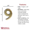 Self-Adhesive 2" Inch Imperial Brass Mailbox Number #9