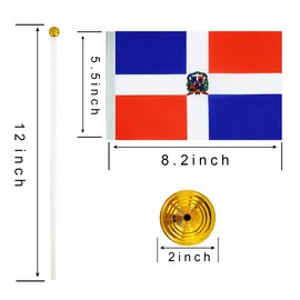 WXTWK 12 Pack Dominica Flag Dominican Desk Flag Small Mini Dominican Table Flags With Stand Base,Home Office Festival Events Celebration Decorations