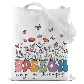 CFGBFDGH Speech Therapy Tote Bag, Speech Therapist Gift Aesthetic Tote Bag, SLP gifts Shoulder Bags College Shopping Beach Reusable Grocery Bags Christmas Graduation Gifts for Coworker Women