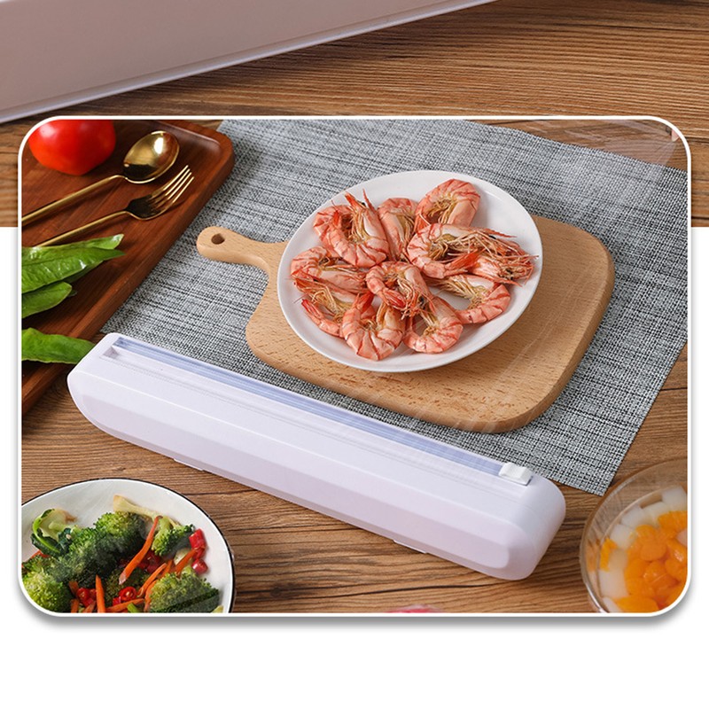 Cling Film Dispenser Cling Film Cutter Refillable Plastic Wrap Dispenser