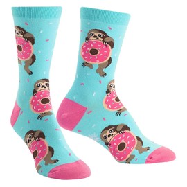 Sock It To Me Women's Snackin' Sloth Donut Crew Socks