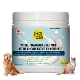 Whole Powdered Goat Milk for Dogs & Cats – Unflavored – 100% Natural Nutritional Supplement with Probiotics & Enzymes – 250g (8.79 oz) – Supports Digestion, Gut & Immune Health