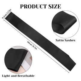 2 Pack Black Satin Sashes for Pageants Sashes Beauty Pageant Sashes Blank Black Plain Sash Blank Sashes to Decorate Sashes, DIY Sash for Party Decorations Wedding Bridal Shower Birthday Party