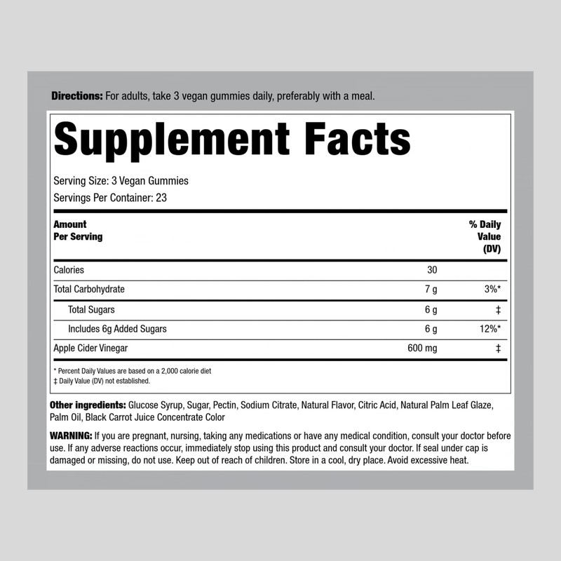 Piping Rock Apple Cider Vinegar Gummies | 70 Count |