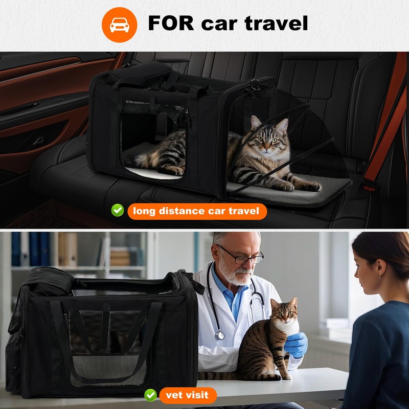 pidipiti 25''(L) x 17''(W) x 17''(H) Extra-Large Expandable cat Carrier