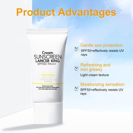 Sun Cream SPF 50, UV Sun Protection Fluid, Invisible Sunscreen, Sun Cream Face, Sun Protection Fluid, Lightweight & Quick Absorption, No Chemical Sun Protection, Sensitive Skin Available
